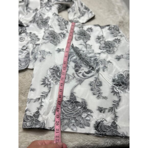 White House Black Market Floral Blazer & Pencil Skirt Set Elegant Formal Wear Wh - Picture 5 of 12